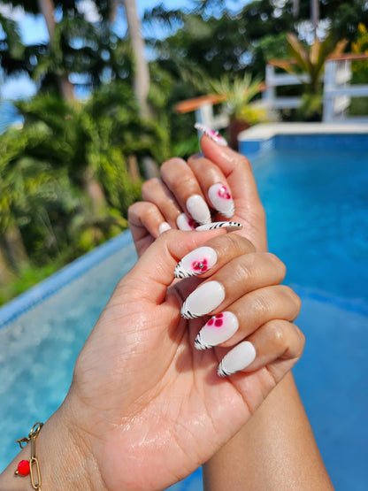 Zebra French Tip Press On Nails