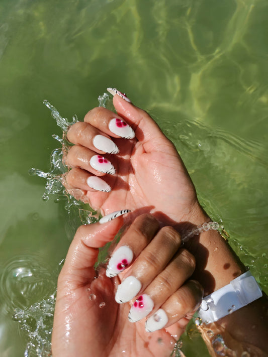 Zebra French Tip Press On Nails